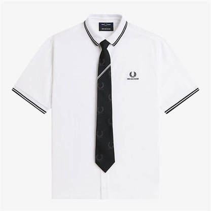 FRED PERRY x KRIS VAN ASSCHE フレッドペリー クリスヴァンアッシュ ネクタイ付き ピケシャツ SM2110