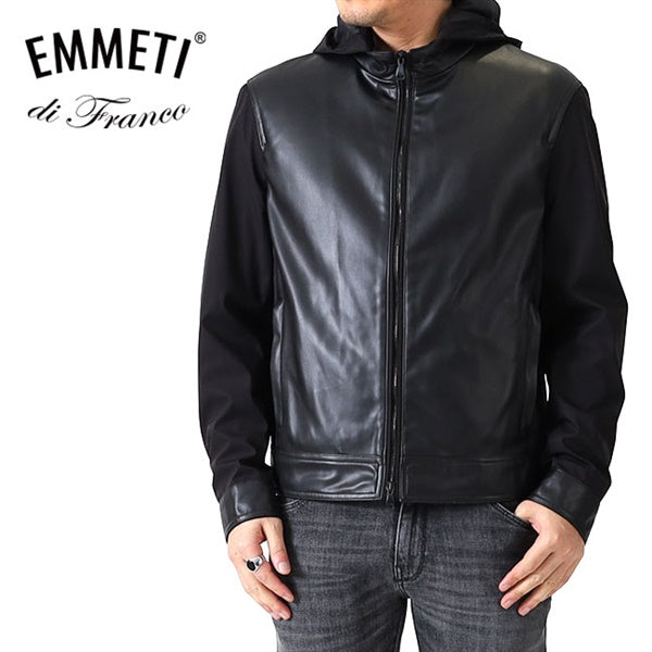 EMMETI エンメティ JURI HOODIE TECH ユリ フーディ テック フード付き レザージャケット
