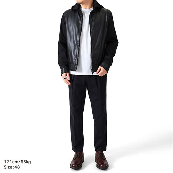 EMMETI エンメティ JURI HOODIE TECH ユリ フーディ テック フード付き レザージャケット