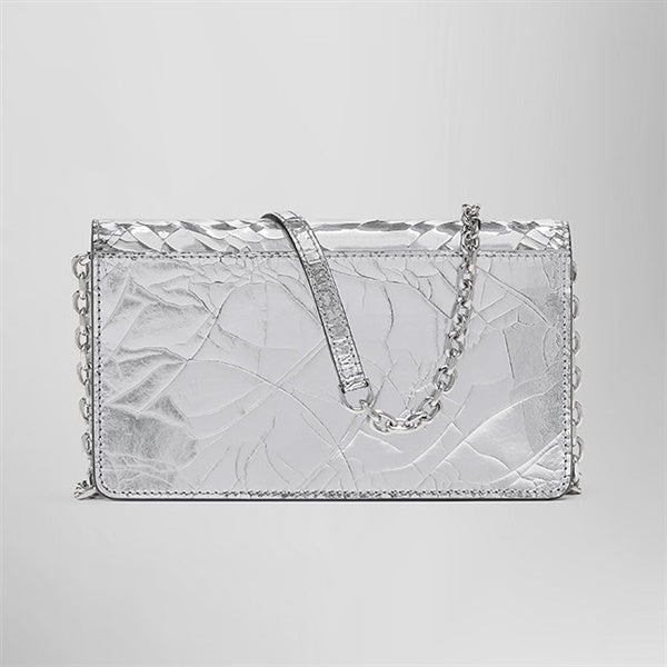 Maison Margiela メゾンマルジェラ ブロークンミラー チェーンウォレット SA3UI0018 P5016 シルバー 長財布 ショルダーポーチ ギフト プレゼント **