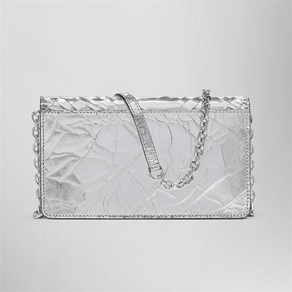Maison Margiela メゾンマルジェラ ブロークンミラー チェーンウォレット SA3UI0018 P5016 シルバー 長財布 ショルダーポーチ ギフト プレゼント **
