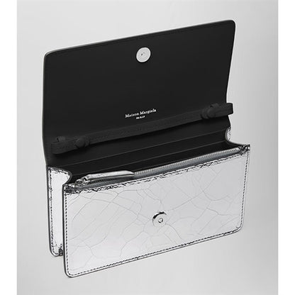 Maison Margiela メゾンマルジェラ ブロークンミラー チェーンウォレット SA3UI0018 P5016 シルバー 長財布 ショルダーポーチ ギフト プレゼント **
