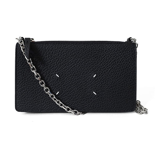 [SALE] Maison Margiela メゾンマルジェラ グレインレザー チェーン ウォレット SA1VL0038 P4455 黒 長財布 ショルダーポーチ ギフト プレゼント **