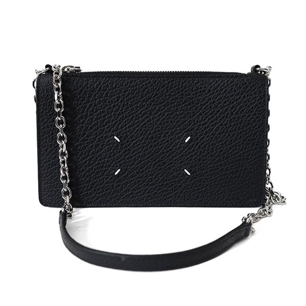 [SALE] Maison Margiela メゾンマルジェラ グレインレザー チェーン ウォレット SA1VL0038 P4455 黒 長財布 ショルダーポーチ ギフト プレゼント **