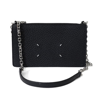 [SALE] Maison Margiela メゾンマルジェラ グレインレザー チェーン ウォレット SA1VL0038 P4455 黒 長財布 ショルダーポーチ ギフト プレゼント **