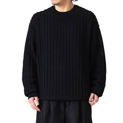 08sircus ゼロエイトサーカス 編み上げ クルーネック セーター S26SS-KN01