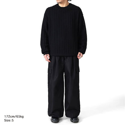 08sircus ゼロエイトサーカス 編み上げ クルーネック セーター S26SS-KN01