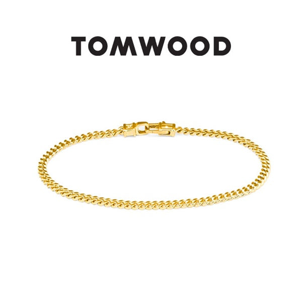 ゴールドチェーンブレスレット　TOM WOOD TOMWOOD トムウッド Curb Bracelet M Gold ゴールド チェーン