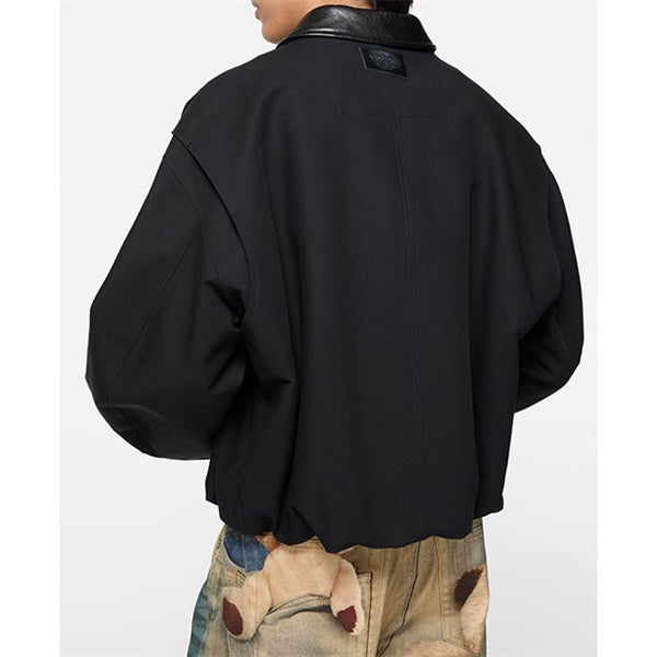 Acne Studios アクネストゥディオズ 襟レザー ショートレングス ボンバージャケット FN-MN-OUTW001243