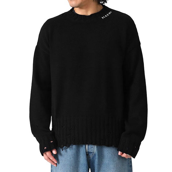 MARNI マルニ クルーネック ダメージ コットンニットセーター GCMG0210A0 UFC652