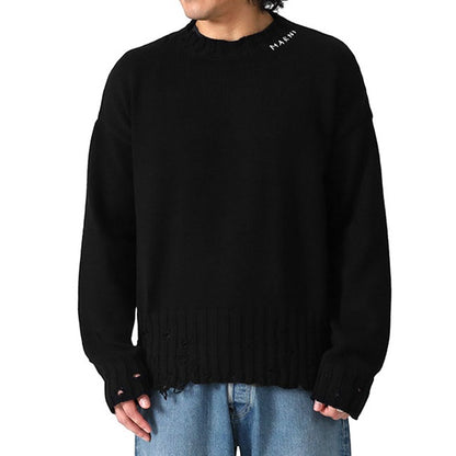 MARNI マルニ クルーネック ダメージ コットンニットセーター GCMG0210A0 UFC652
