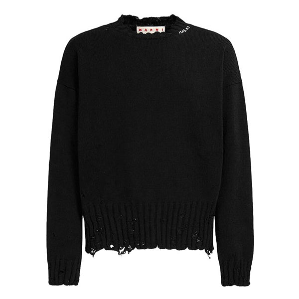 MARNI マルニ クルーネック ダメージ コットンニットセーター GCMG0210A0 UFC652