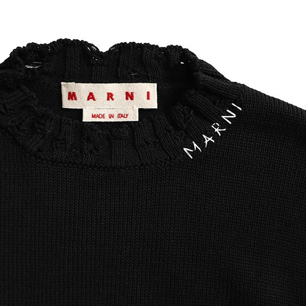 MARNI マルニ クルーネック ダメージ コットンニットセーター