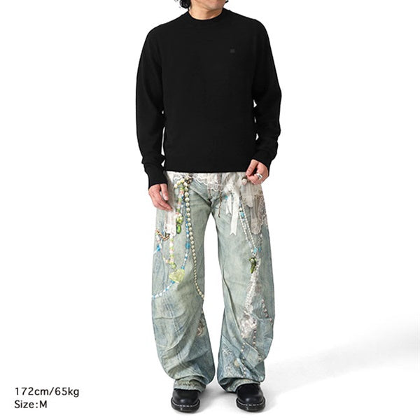 Acne Studios アクネストゥディオズ ヤクウール Faceロゴ クルーネックセーター FA-UX-KNIT000130