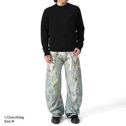 Acne Studios アクネストゥディオズ ヤクウール Faceロゴ クルーネックセーター FA-UX-KNIT000130