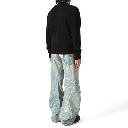Acne Studios アクネストゥディオズ ヤクウール Faceロゴ クルーネックセーター FA-UX-KNIT000130
