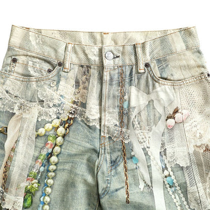 Acne Studios アクネストゥディオズ トロンプルイユプリント 2006 ワイドジーンズ FN-MN-TROU001129