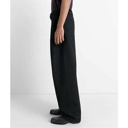 LEMAIRE ルメール ブラックデニム ツイスト ベルテッドパンツ PA326 LD1055