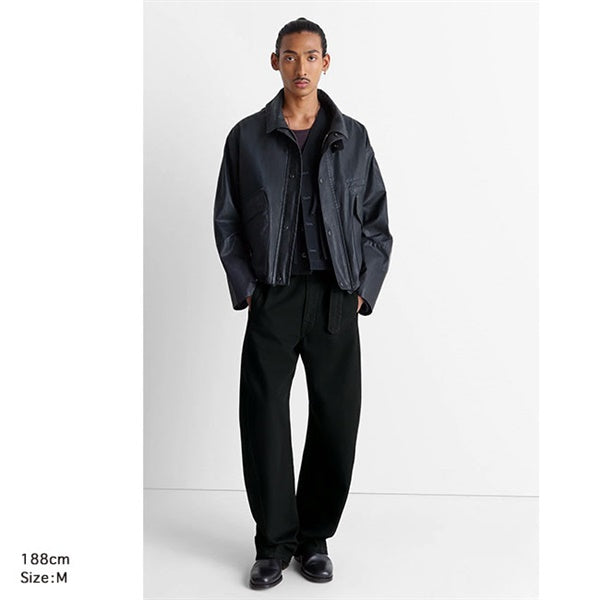 LEMAIRE ルメール ブラックデニム ツイスト ベルテッドパンツ PA326 LD1055