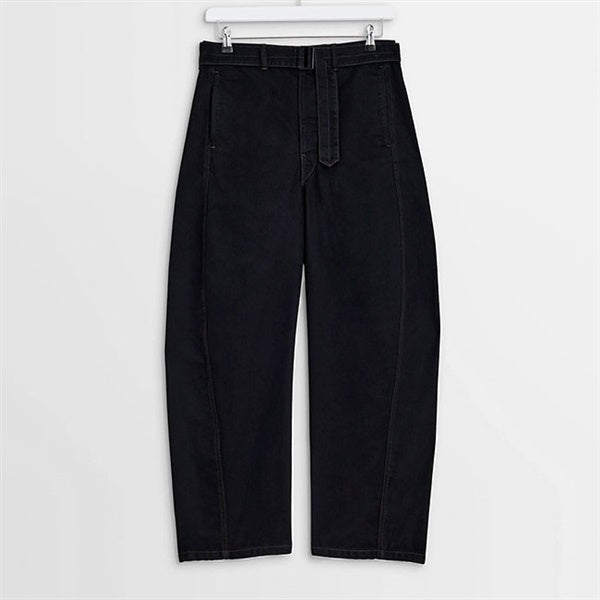 LEMAIRE ルメール ブラックデニム ツイスト ベルテッドパンツ PA326 LD1055