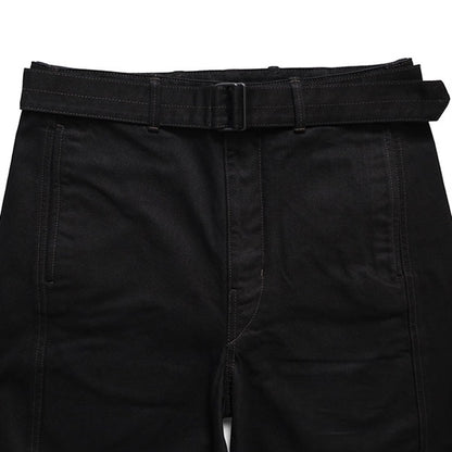 LEMAIRE ルメール ブラックデニム ツイスト ベルテッドパンツ PA326 LD1055