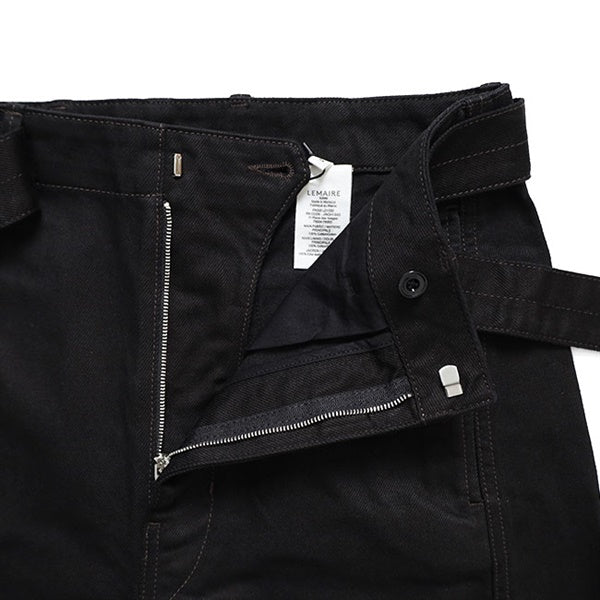 LEMAIRE ルメール ブラックデニム ツイスト ベルテッドパンツ PA326 LD1055