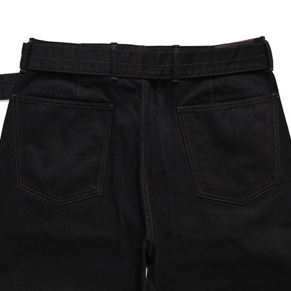 LEMAIRE ルメール ブラックデニム ツイスト ベルテッドパンツ PA326 LD1055