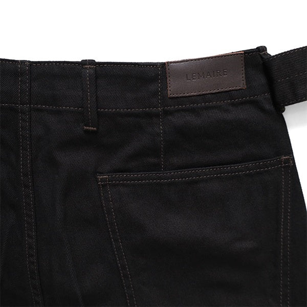LEMAIRE ルメール ブラックデニム ツイスト ベルテッドパンツ PA326 LD1055