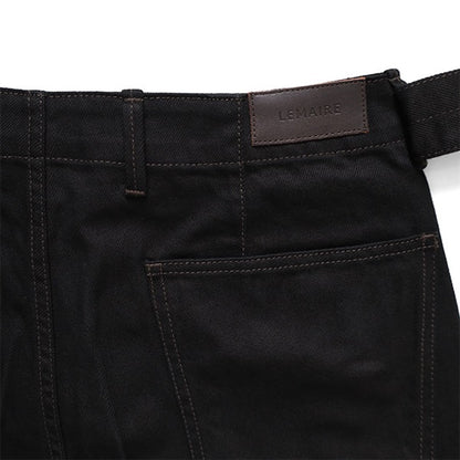 LEMAIRE ルメール ブラックデニム ツイスト ベルテッドパンツ PA326 LD1055