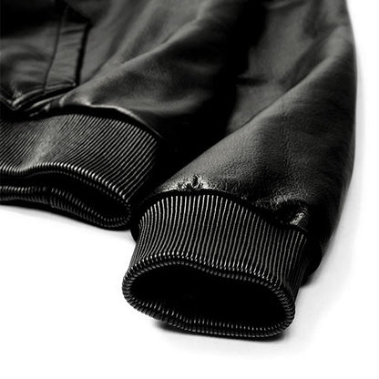 A LEATHER ZIP HOODIE LEATHER JACKET ARJ2669
