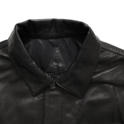 A LEATHER TRUCKER JACKET AUJ2662