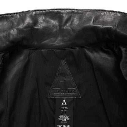 A LEATHER TRUCKER JACKET AUJ2662
