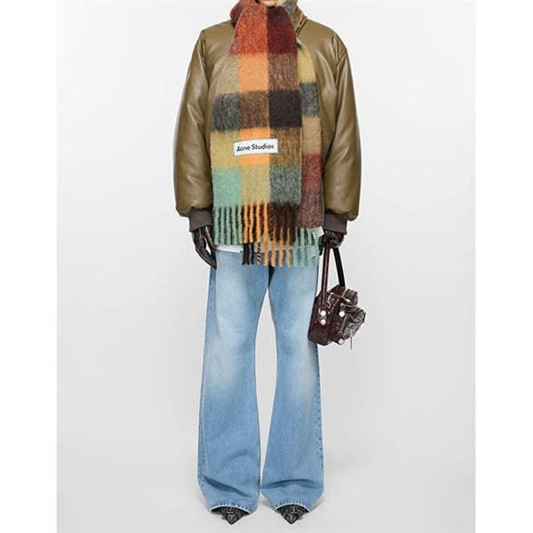 Acne Studios アクネストゥディオズ ウールモヘア チェックマフラー FN-UX-SCAR000115