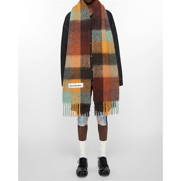 Acne Studios アクネストゥディオズ ウールモヘア チェックマフラー FN-UX-SCAR000115