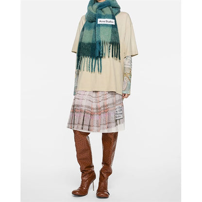 Acne Studios アクネストゥディオズ ウールモヘア チェックマフラー FN-UX-SCAR000115