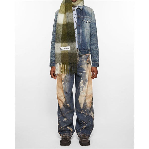 Acne Studios アクネストゥディオズ ウールモヘア チェックマフラー FN-UX-SCAR000115