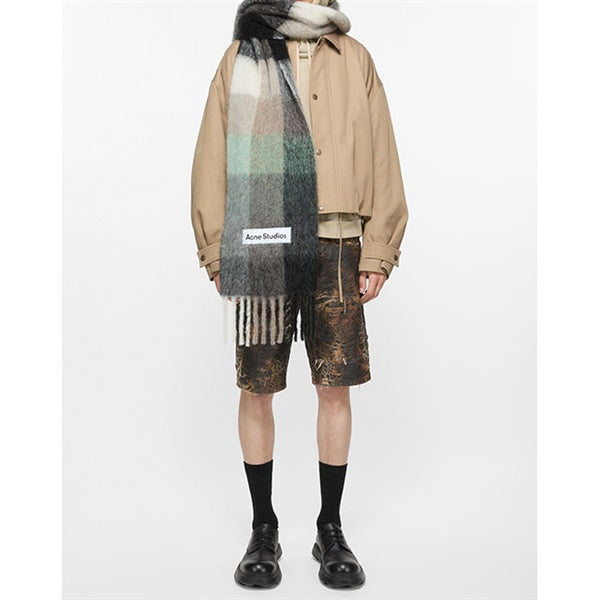 Acne Studios アクネストゥディオズ ウールモヘア チェックマフラー FN-UX-SCAR000115