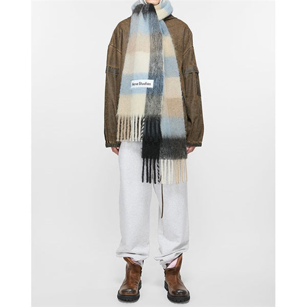 Acne Studios アクネストゥディオズ ウールモヘア チェックマフラー FN-UX-SCAR000115