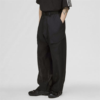 Y-3 ワイスリー バックル付きベルト ストレート カーゴパンツ KD3976