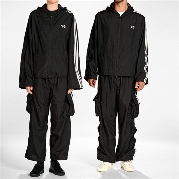 Y-3 ブラック　バスローブ Y-3 ワイスリー ワイヤード スリーストライプス ナイロンジャケット