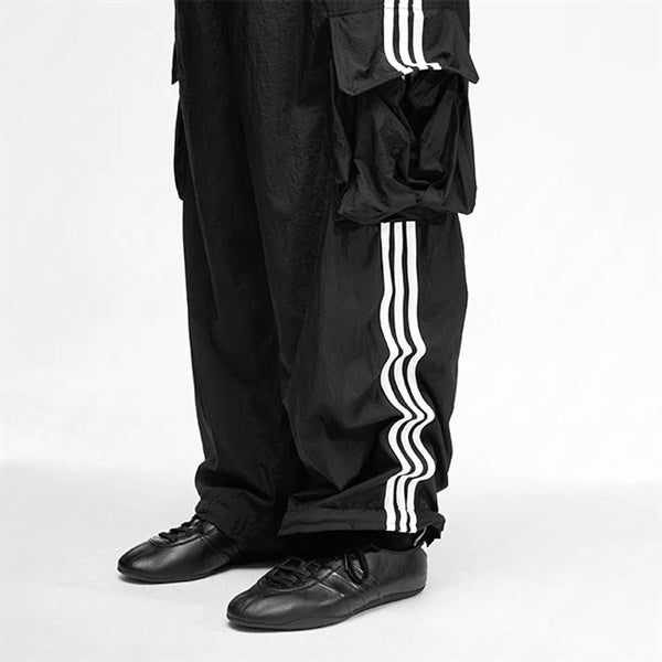 Y-3 ワイスリー ルーズフィット ワイヤード スリーストライプス ナイロンカーゴパンツ KF1087