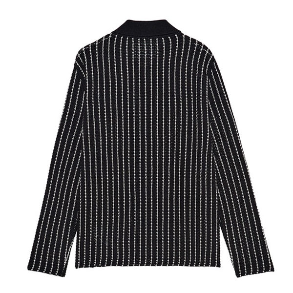 JIL SANDER ジルサンダー CAMICIA ML カミーチャ ストライプ ニットジャケット J22DL0358 J15467