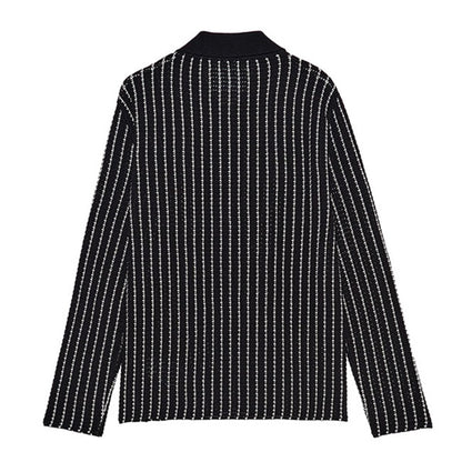 JIL SANDER ジルサンダー CAMICIA ML カミーチャ ストライプ ニットジャケット J22DL0358 J15467