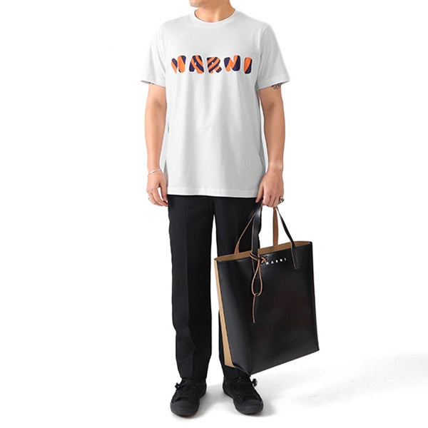 MARNI マルニ ストライプロゴ プリントTシャツ HUMU0170P1 USCS78