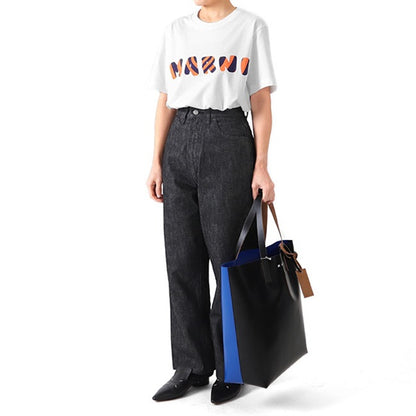 MARNI マルニ ストライプロゴ プリントTシャツ HUMU0170P1 USCS78