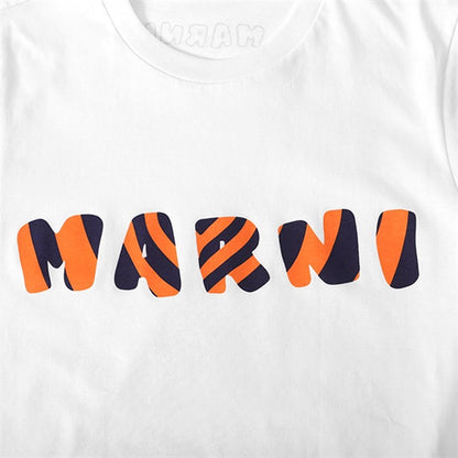 MARNI マルニ ストライプロゴ プリントTシャツ HUMU0170P1 USCS78
