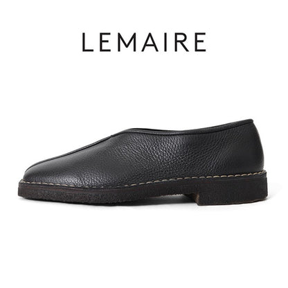LEMAIRE ルメール PIPED CREPE SLIPPERS スクエアトゥ レザースリッポン ローファーシューズ FO0067 LL205