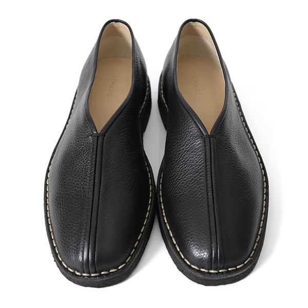 LEMAIRE ルメール PIPED CREPE SLIPPERS スクエアトゥ レザースリッポン ローファーシューズ FO0067 LL205