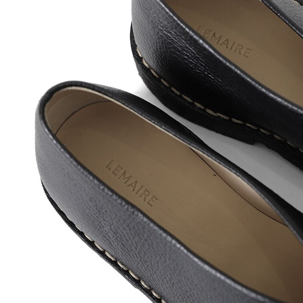 LEMAIRE ルメール PIPED CREPE SLIPPERS スクエアトゥ レザー