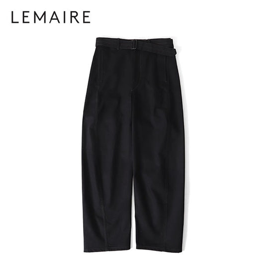 LEMAIRE ルメール ブラックデニム ツイスト ベルテッドパンツ PA326 LD1000